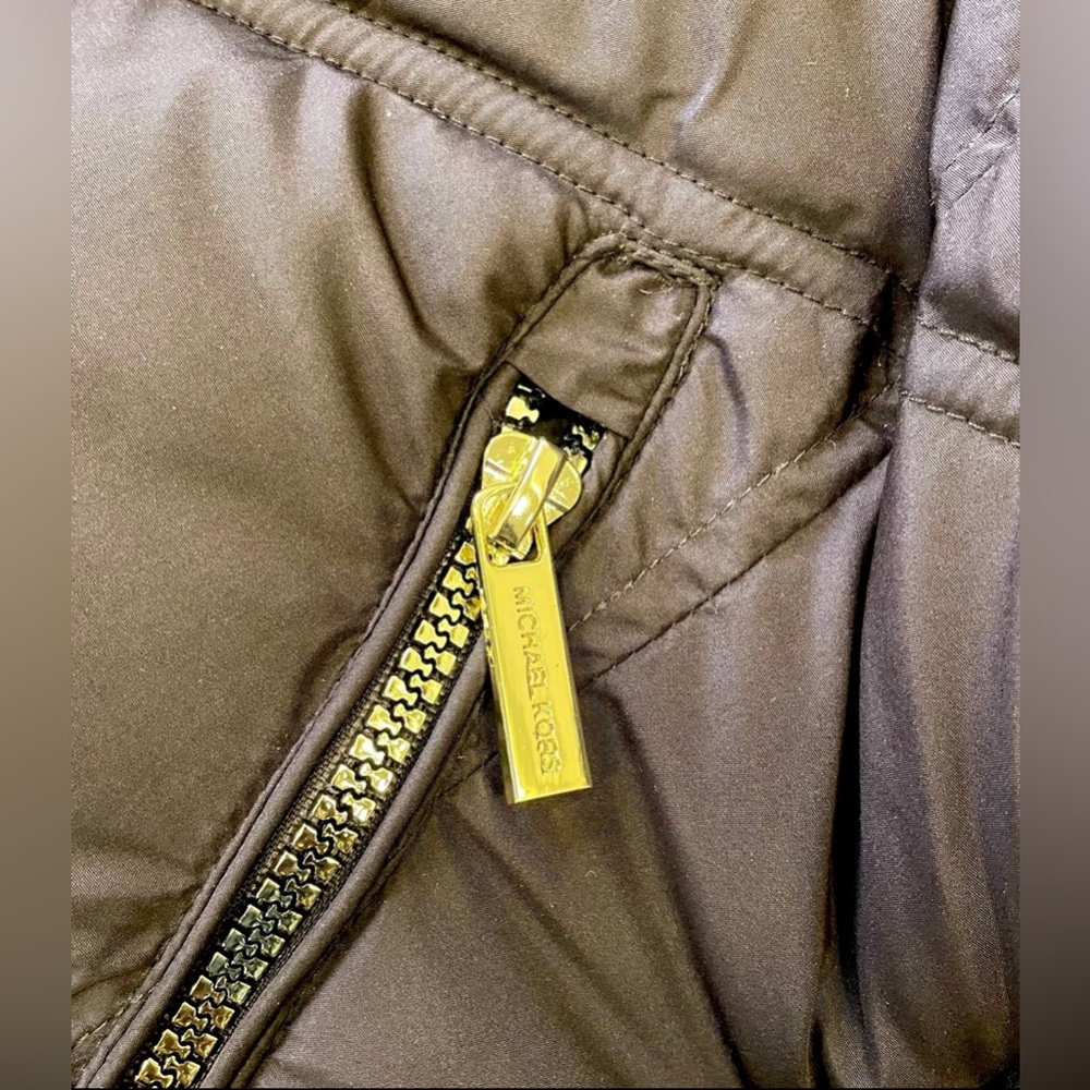 Michael Kors Chocolate Maxi Long Fur Puffer Coat Full Length S M L XL NWT $400 - Picture 9 of 16